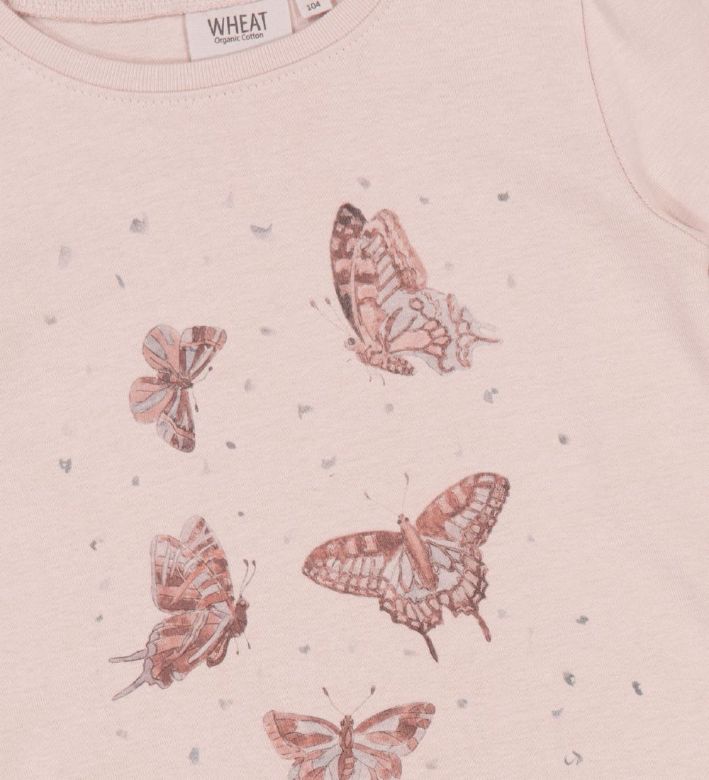 Wheat T-shirt - Butterflies - Pale Lilac