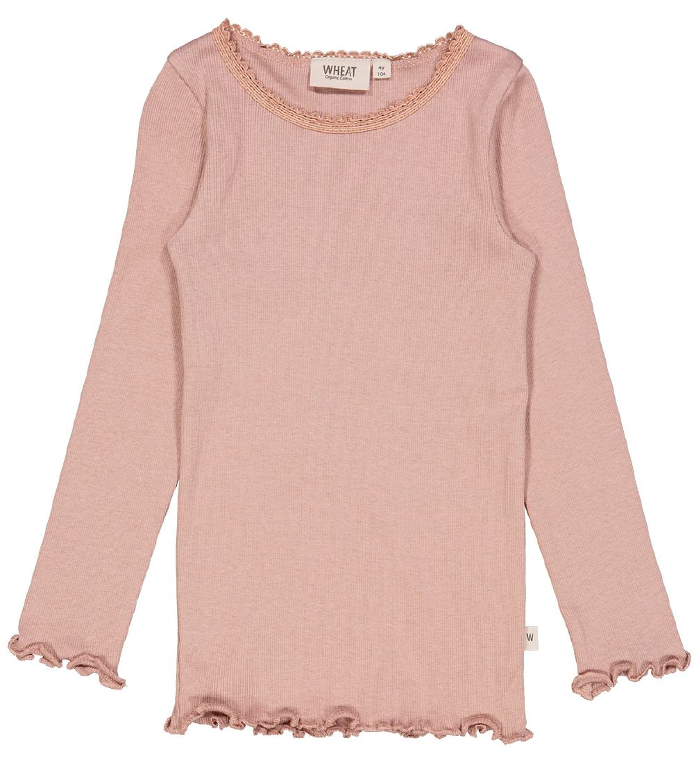 Wheat Bluse - Rib - Lace - Rose Dawn