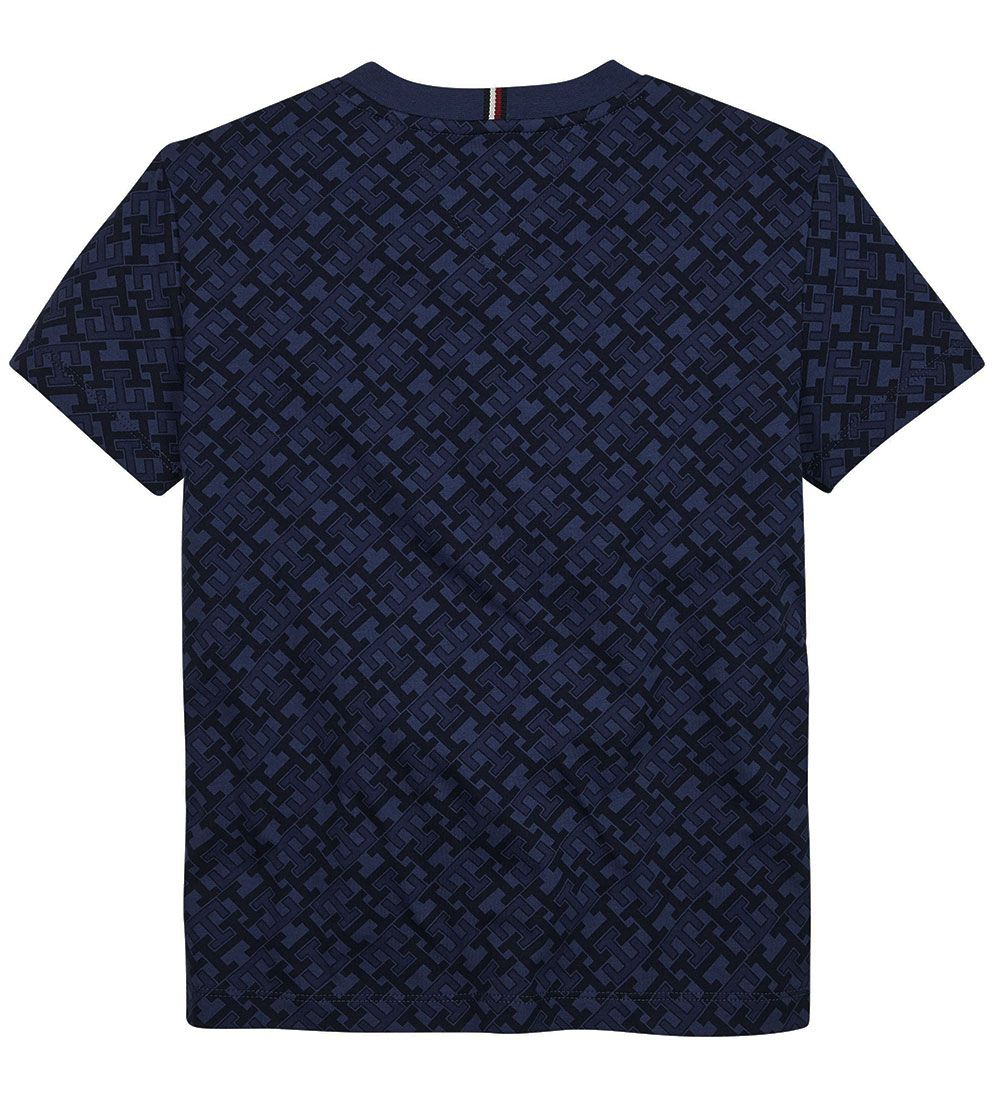 Tommy Hilfiger T-shirt - Monogram Aop Tee - Desert Sky