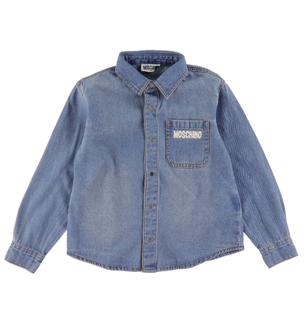 Moschino Skjorte - Denim - Blå m. Bamse