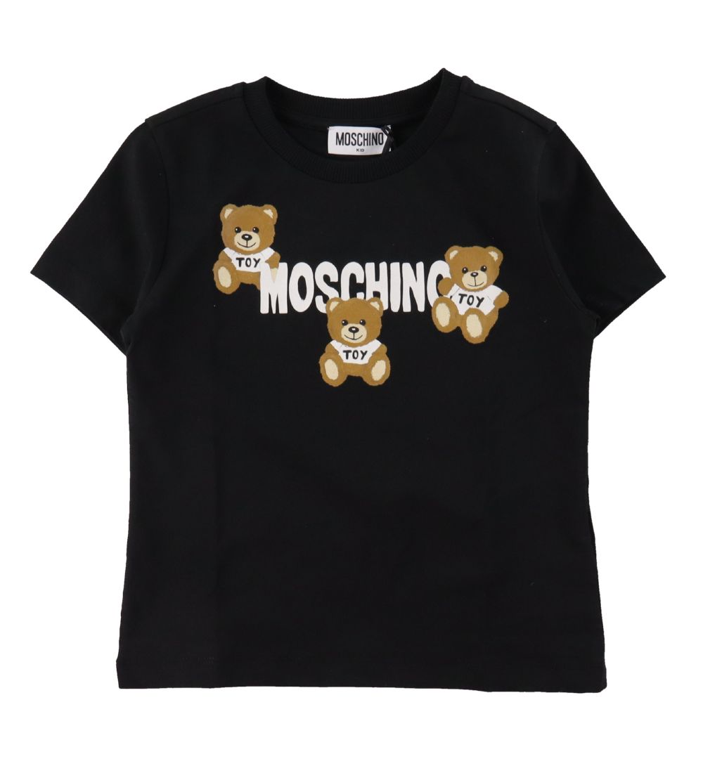 Moschino Bluse/T-shirt - Grmeleret/Sort m. Logo