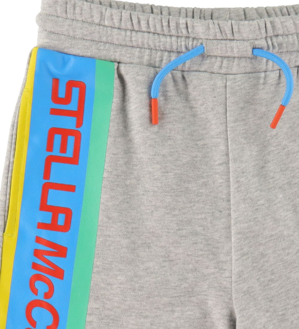 Stella McCartney Kids Sweatshorts - Gråmeleret m. Stribe
