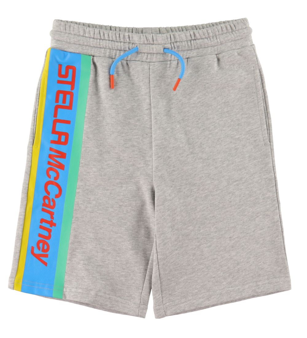 Stella McCartney Kids Sweatshorts - Gråmeleret m. Stribe