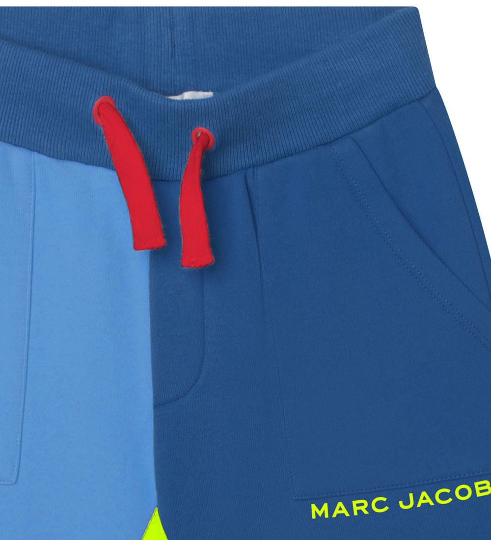 Little Marc Jacobs Sweatshorts - Blå/Lyseblå m. Neongul