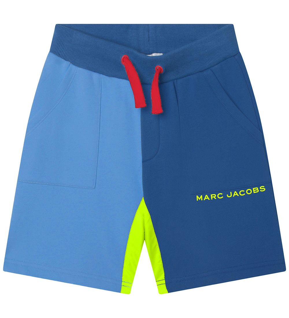 Little Marc Jacobs Sweatshorts - Blå/Lyseblå m. Neongul