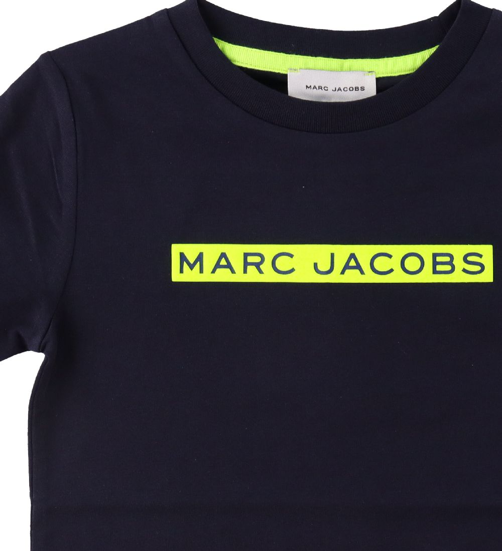 Little Marc Jacobs T-shirt - Navy m. Neongul