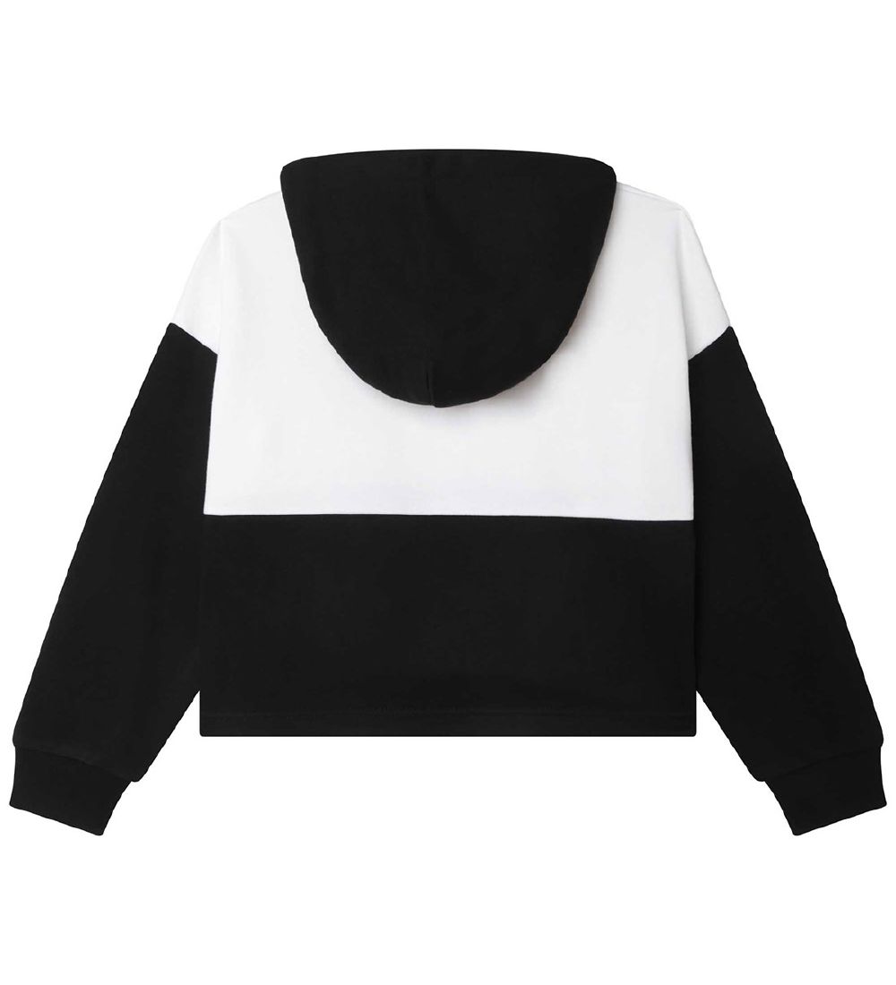 DKNY Hættetrøje - Cropped - Hvid/Sort