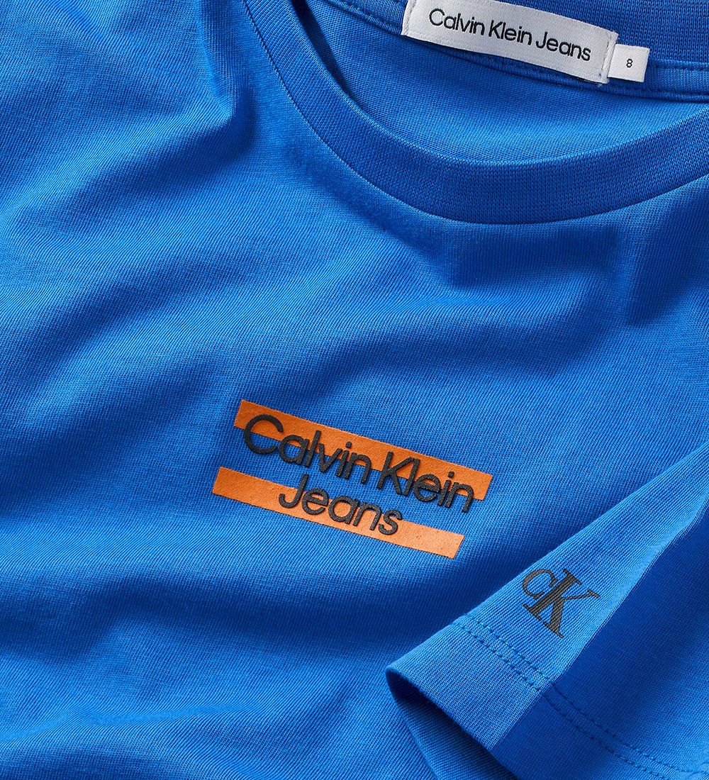 Calvin Klein T-shirt - Mini Block Logo - Corrib River Blue