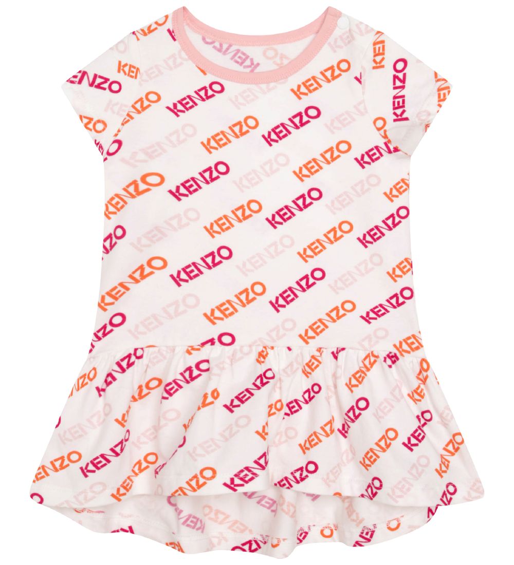 Kenzo Kjole - Hvid m. Print