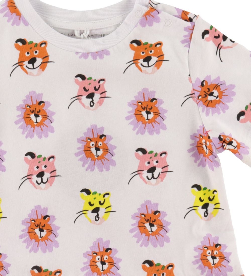 Stella McCartney Kids Kjole - Hvid m. Leoparder