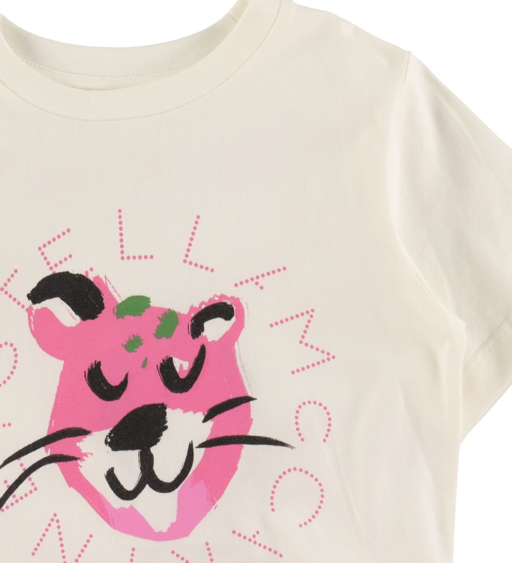 Stella McCartney Kids T-shirt - Hvid/Pink m. Leopard
