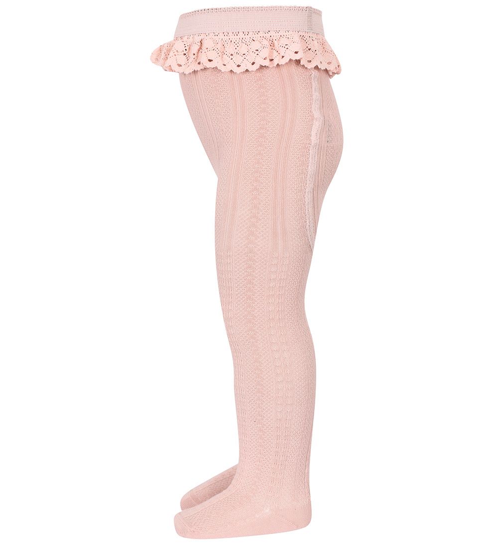 MP Strømpebukser m. Blonde - Ruby - Rose Dust