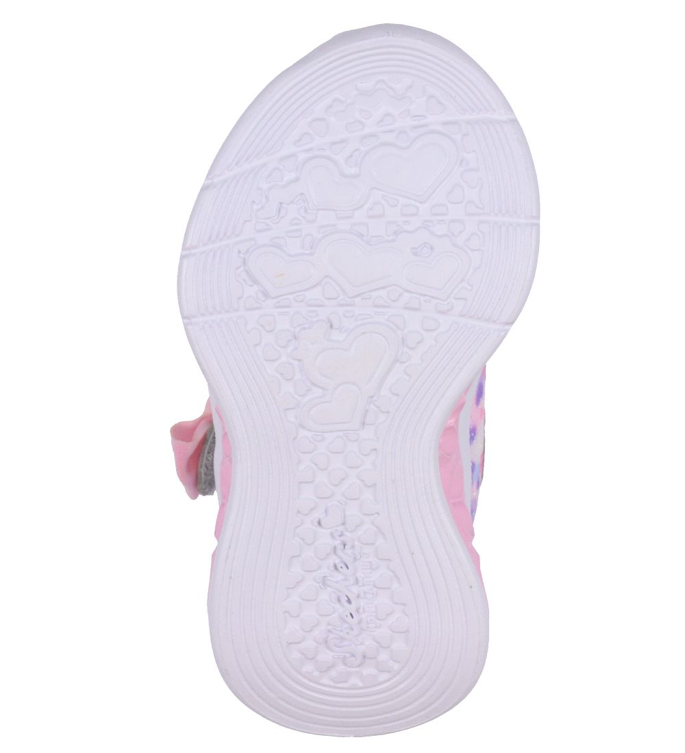 Skechers Sneakers m. Lys - Slip Ins - Silver/Pink