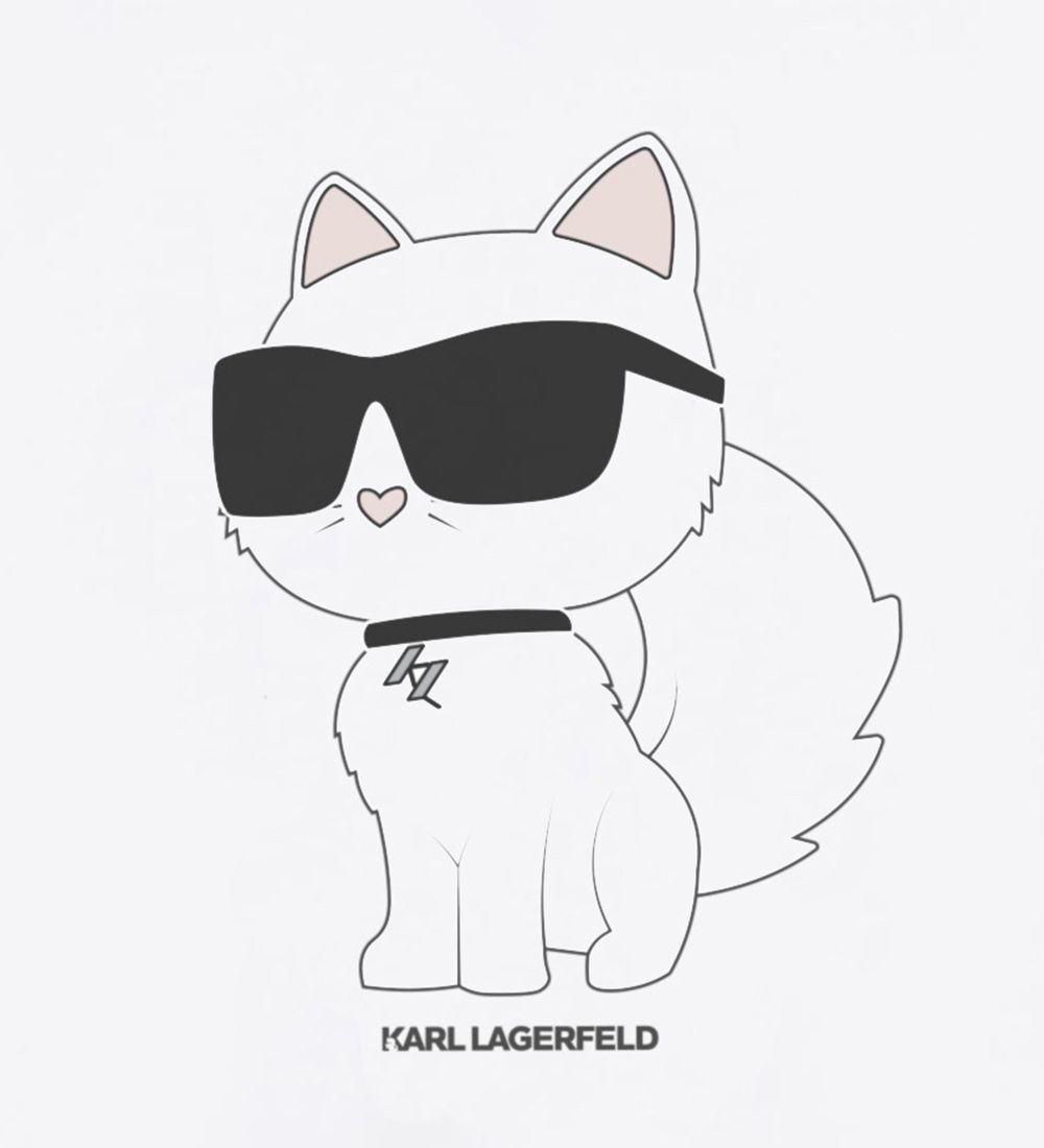 Karl Lagerfeldt T-shirt - Hvid m. Kat