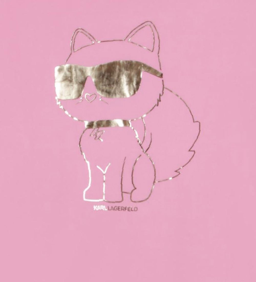 Karl Lagerfeld Bluse - Pink m. Guld