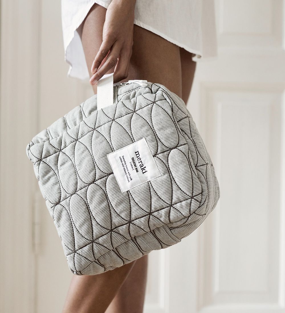 Meraki Toilettaske - Mentha - Light Grey/Army Green
