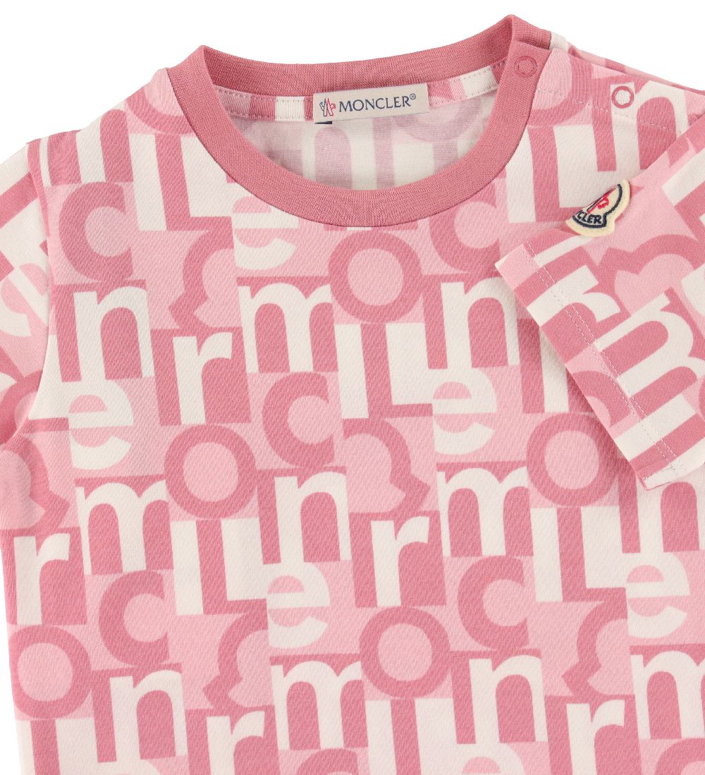 Moncler T-shirt - Rosa m. Print