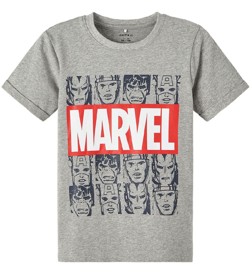 Name It T-shirt - NkmMackin Marvel - Grey Melange