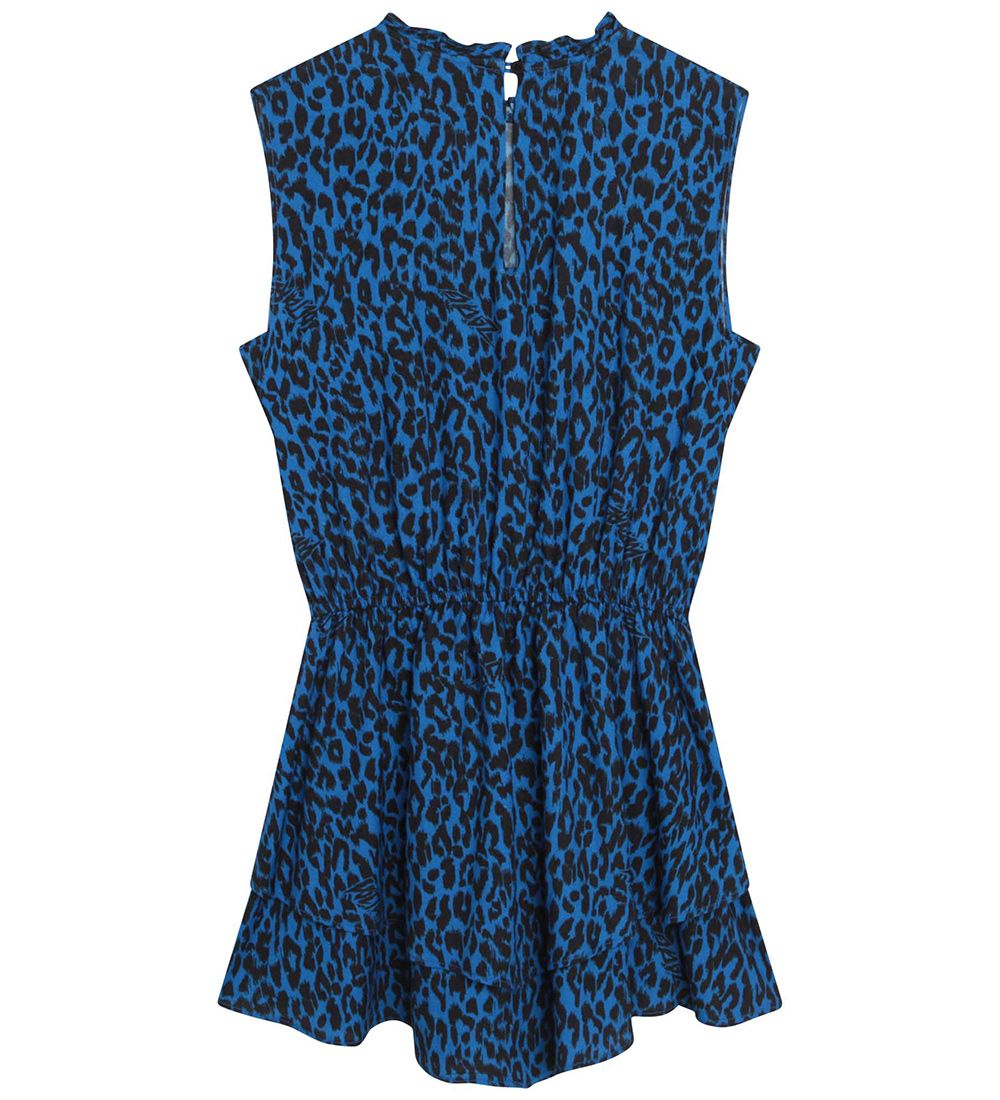Zadig & Voltaire Kjole - Electric Blue m. Leopardprint