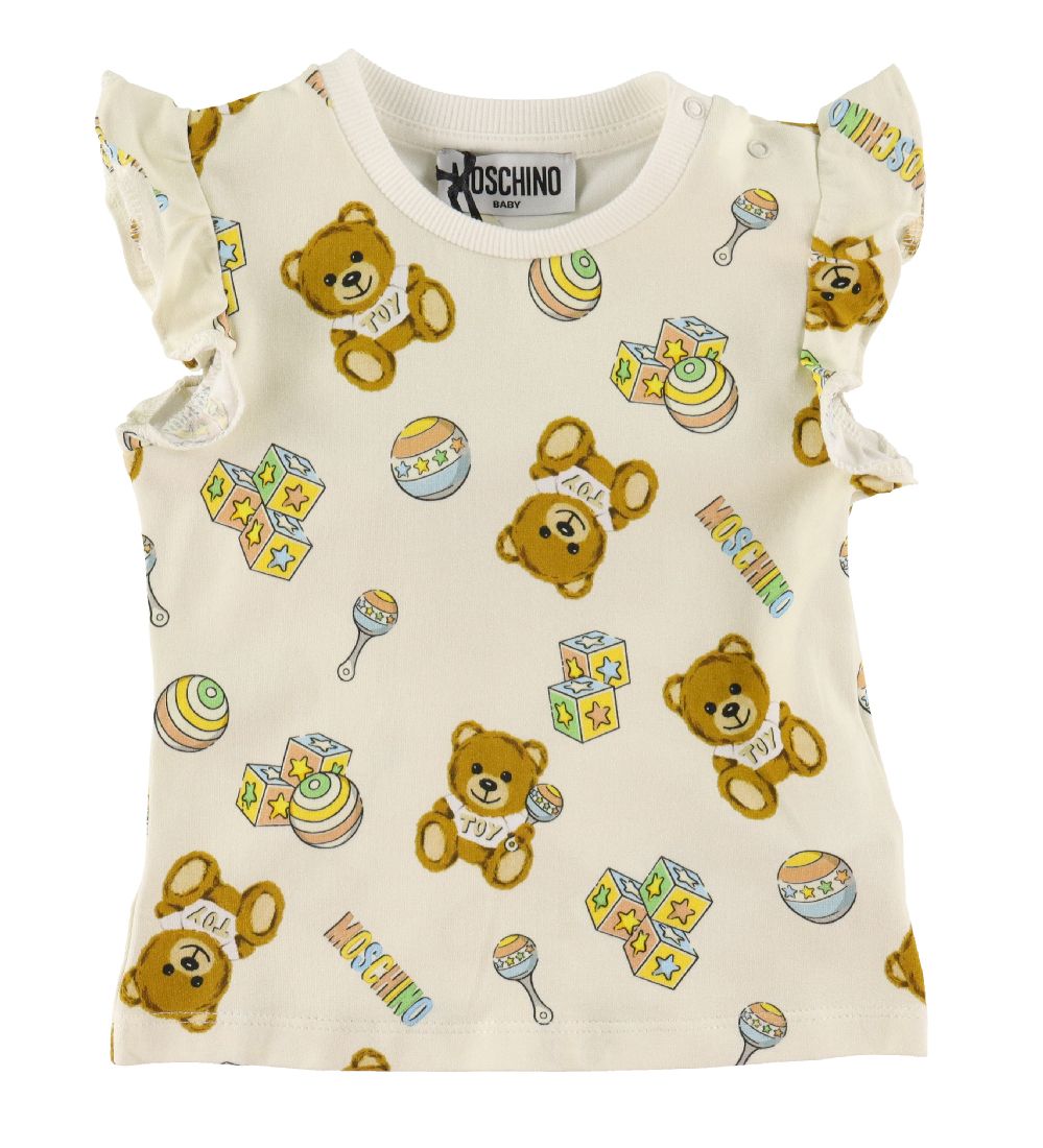 Moschino T-shirt/Kjole - Rosa/Creme m. Logoer