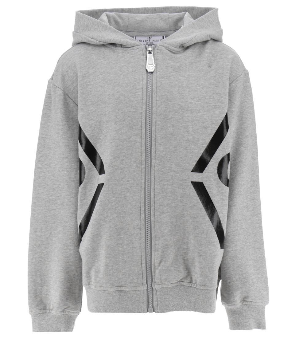 Philipp Plein Cardigan - Gråmeleret  m. Sort