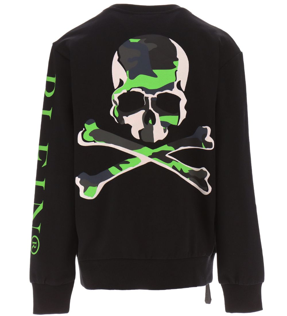 Philipp Plein Sweatshirt - Sort/Grøn m. Kranie