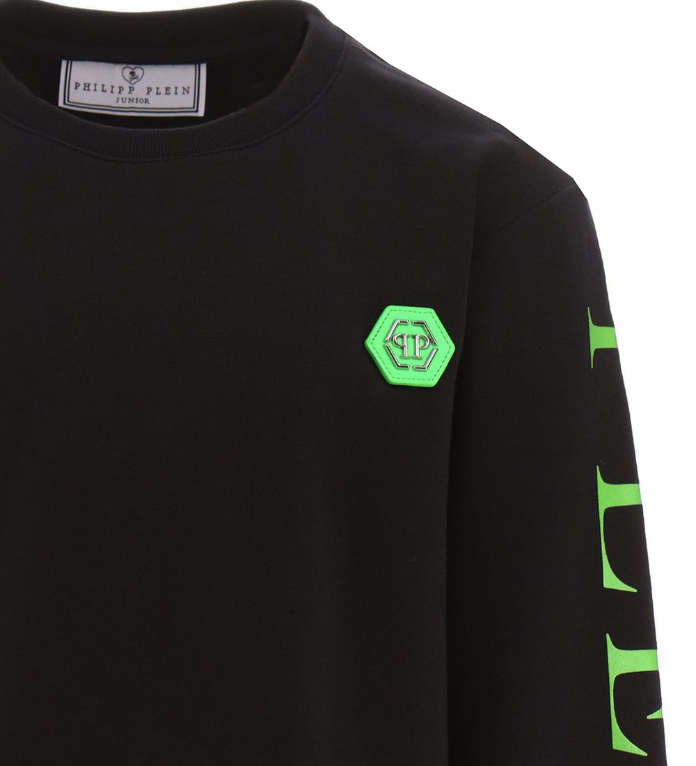 Philipp Plein Sweatshirt - Sort/Grøn m. Kranie