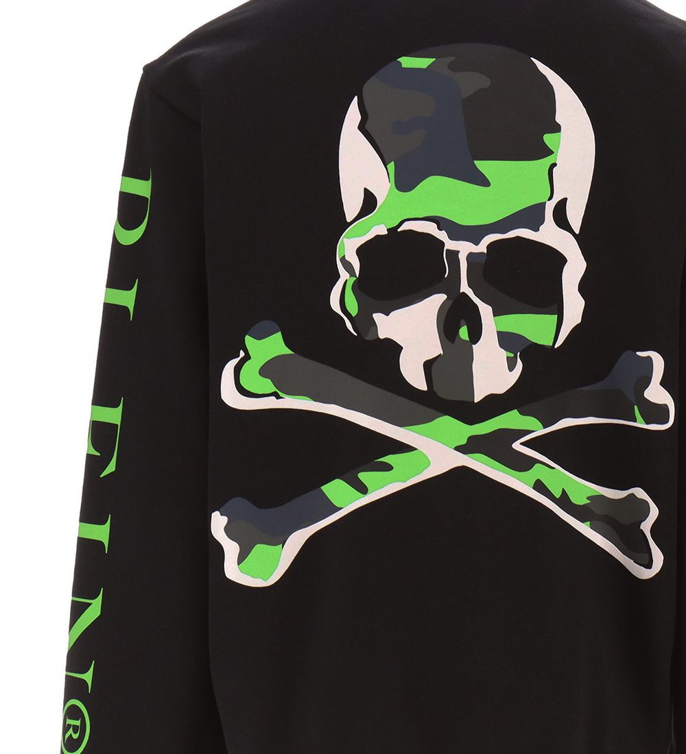 Philipp Plein Sweatshirt - Sort/Grøn m. Kranie