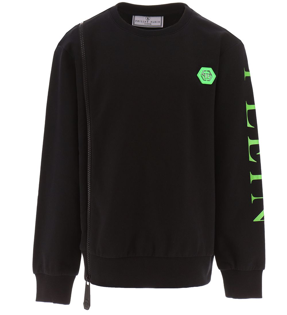 Philipp Plein Sweatshirt - Sort/Grøn m. Kranie