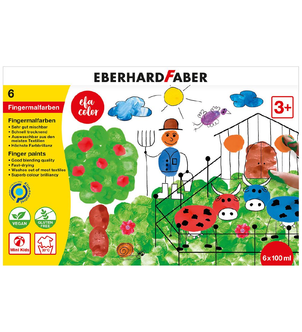 Eberhard Faber Fingermaling - 6 stk. - 100 ml.