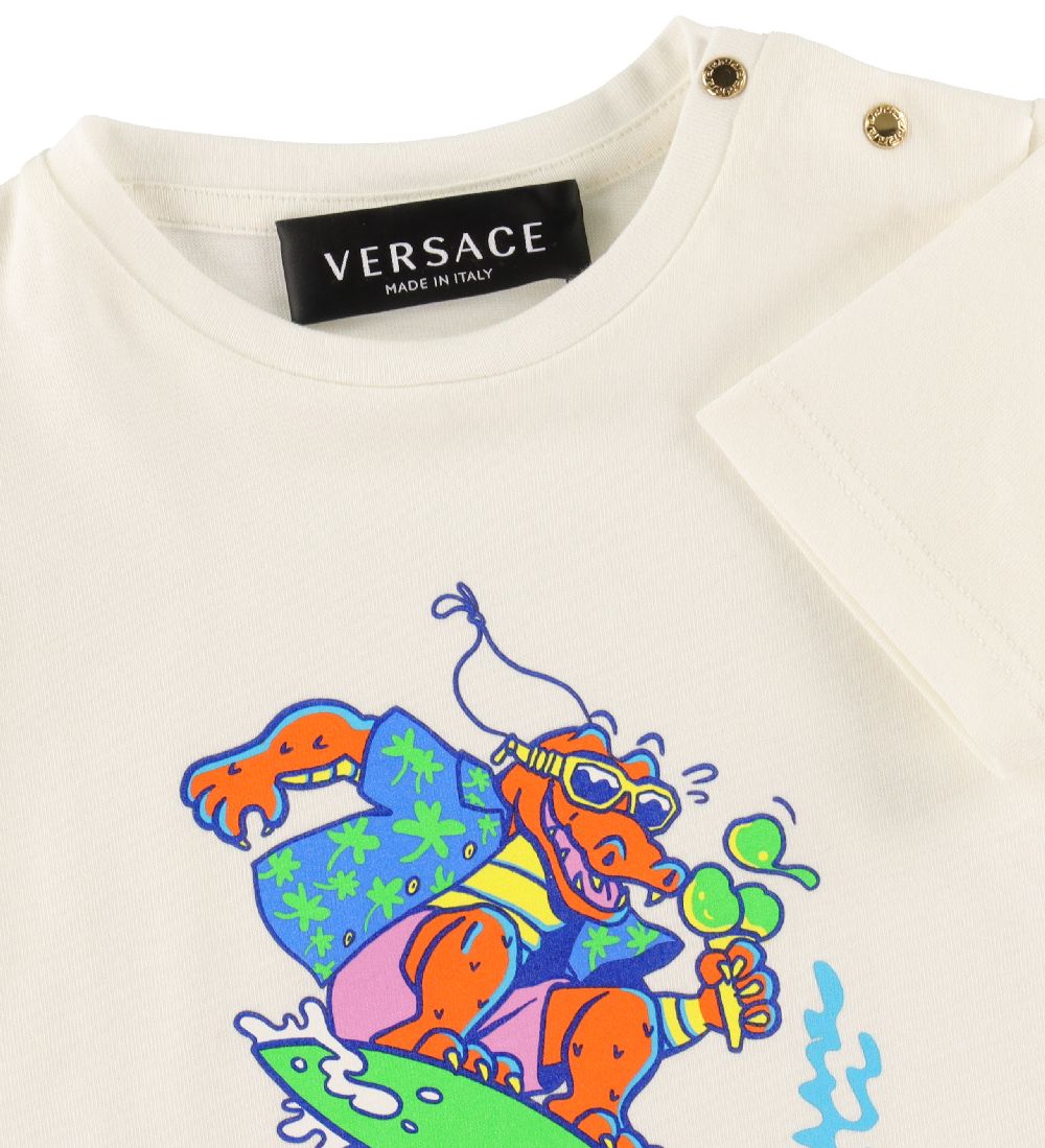 Versace T-shirt - Hvid m. Krokodille