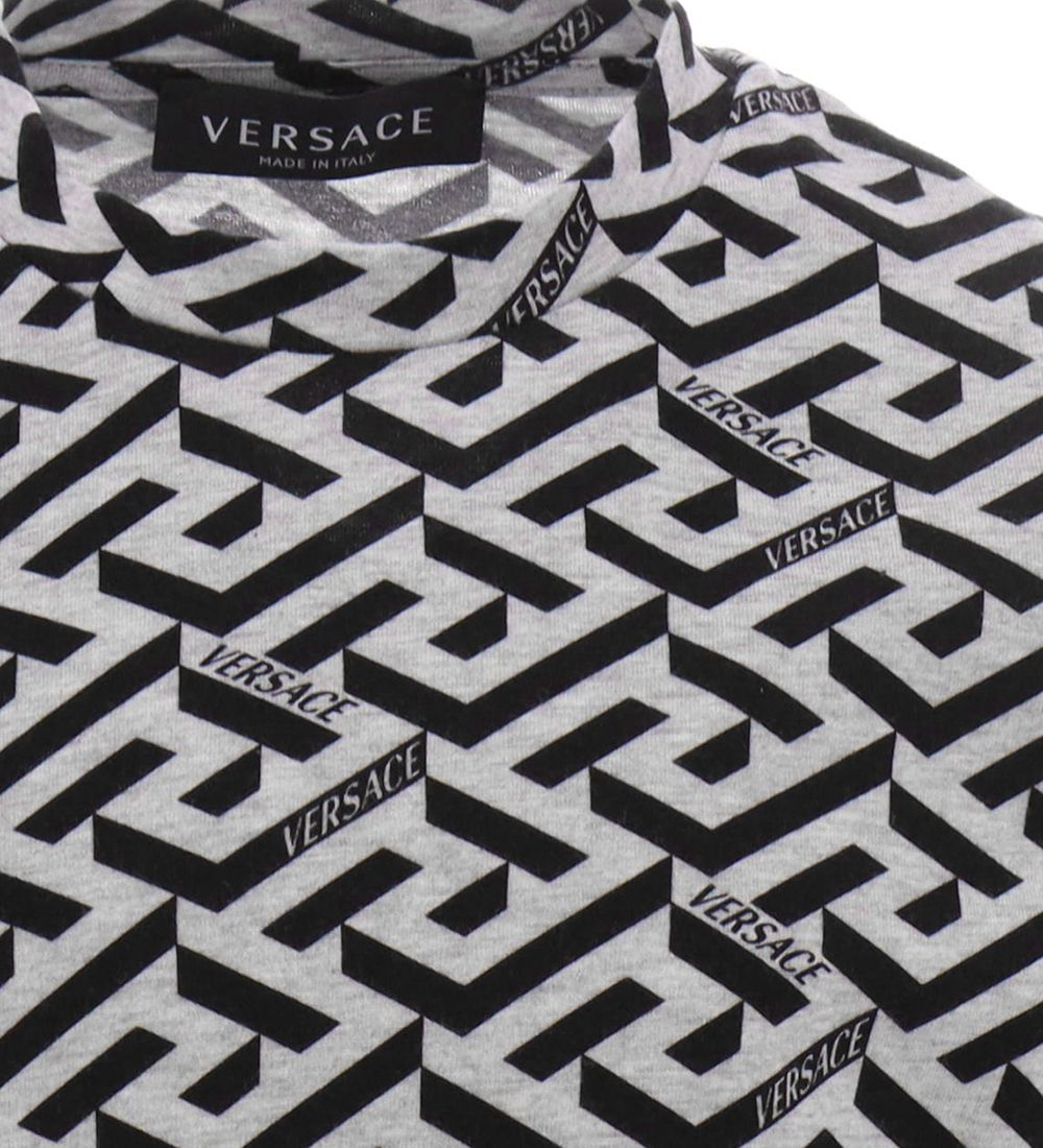 Versace T-shirt - La Greca - Gråmeleret/Sort