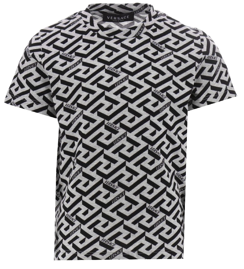 Versace T-shirt - La Greca - Gråmeleret/Sort