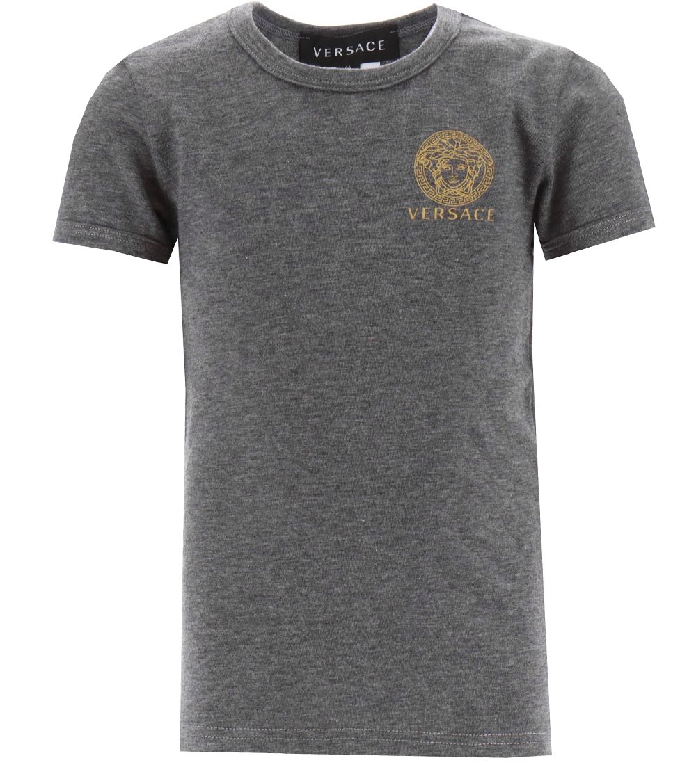 Versace T-shirt - 2-pak - Topeka - Grmeleret/Sort m. Guld