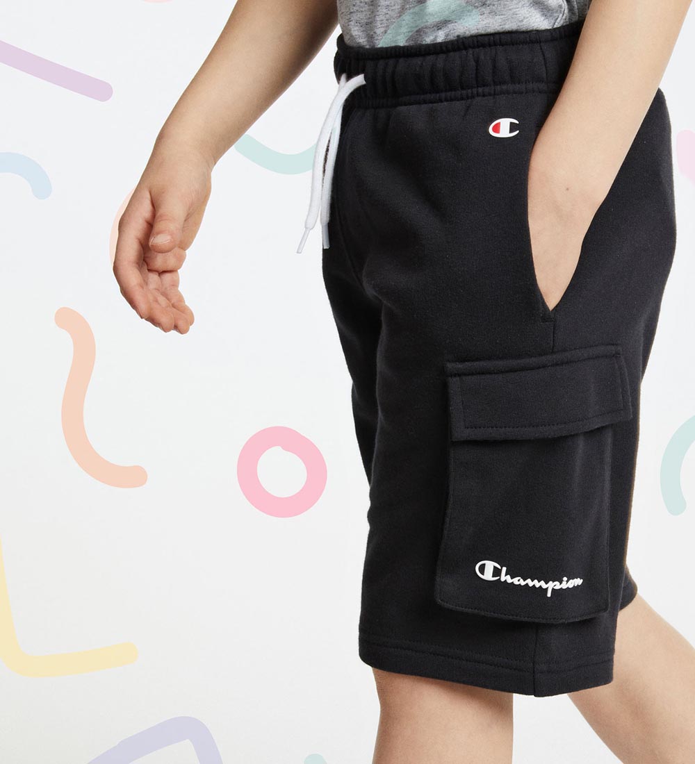 Champion Shorts - Bermuda Cargo - Sort m. Logo