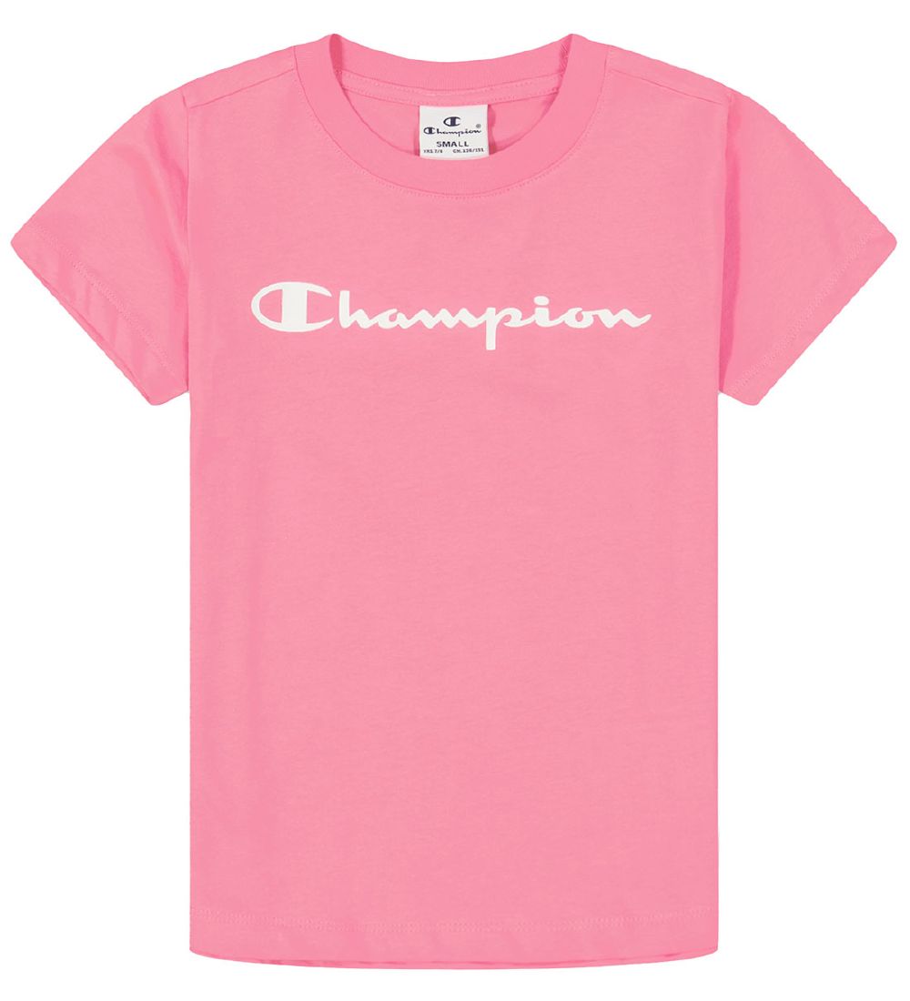Champion T-shirt - Crewneck - Pink m. Logo