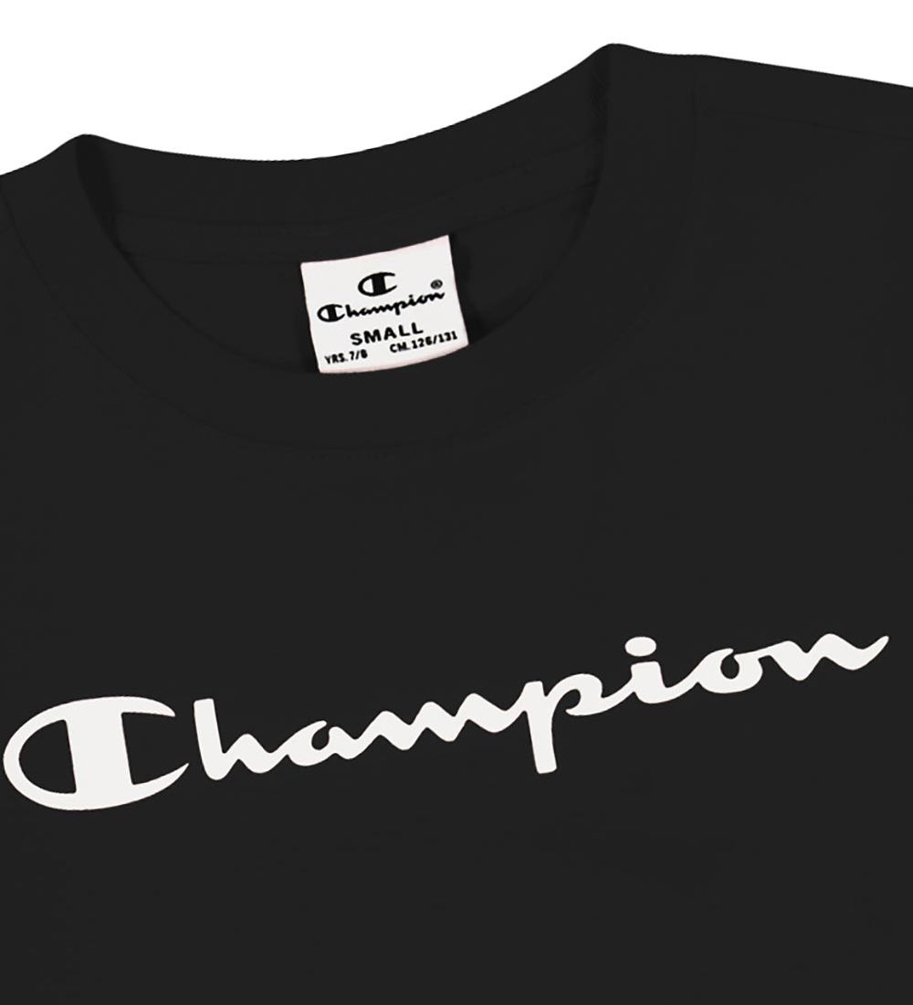 Champion T-shirt - Crewneck - Sort m. Logo