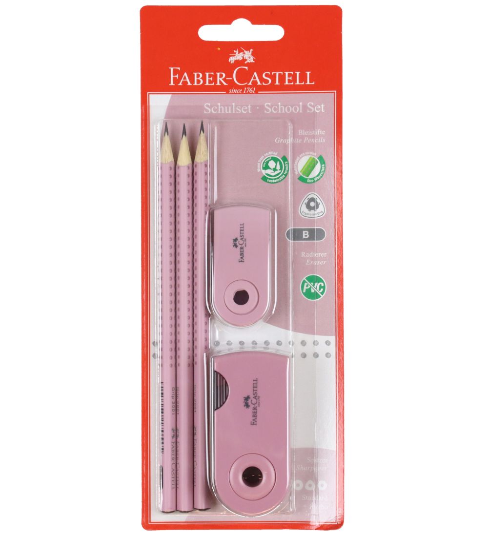 Faber-Castell Blyantst - 5 Dele - Rosa