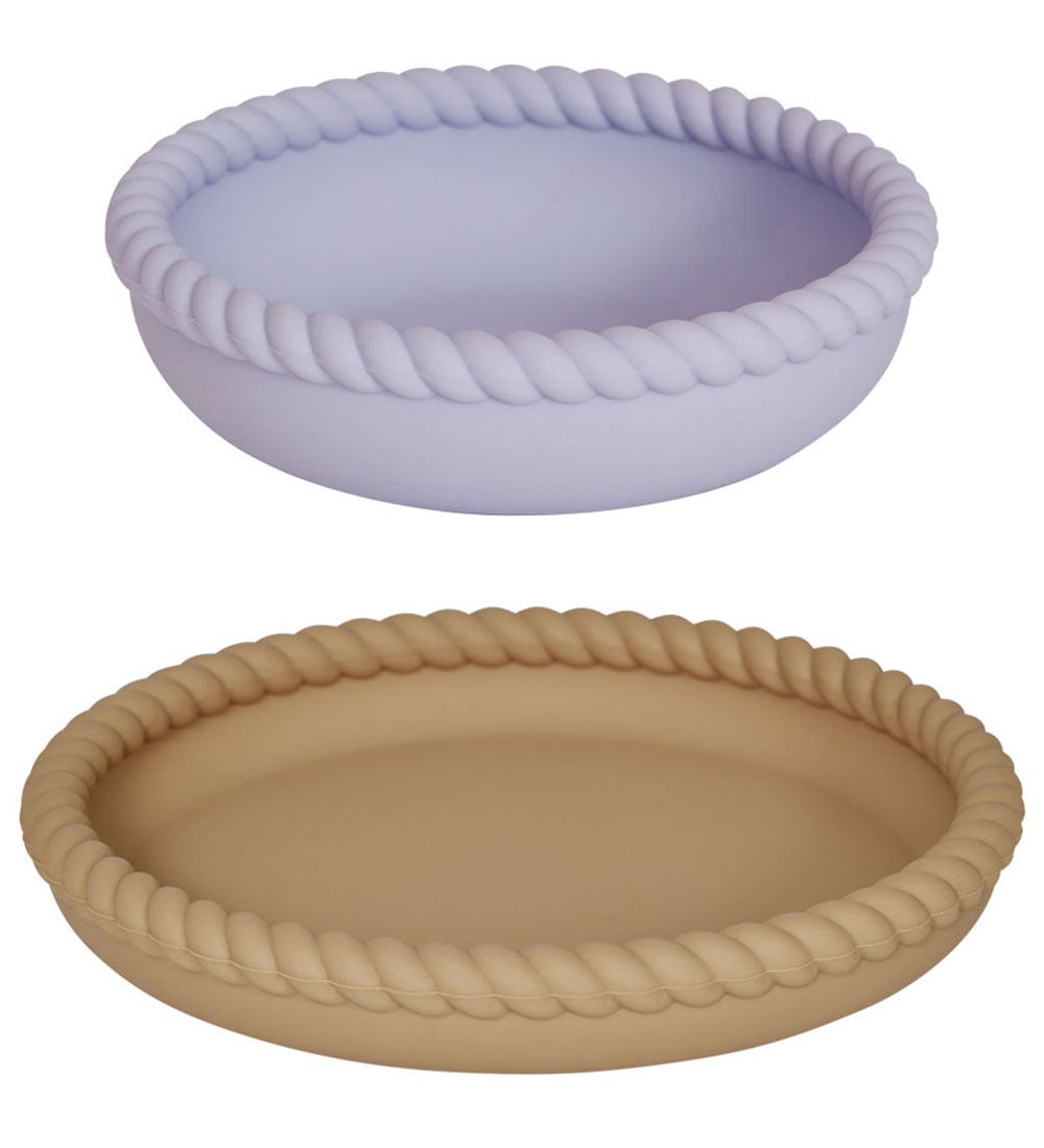 OYOY Spisesæt - Silikone - 2 dele - Mellow - Light Rubber/Lavend