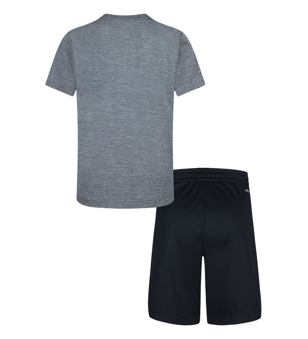 Nike Shortssæt - T-shirt/Shorts - Dri-Fit - Sort/Grå