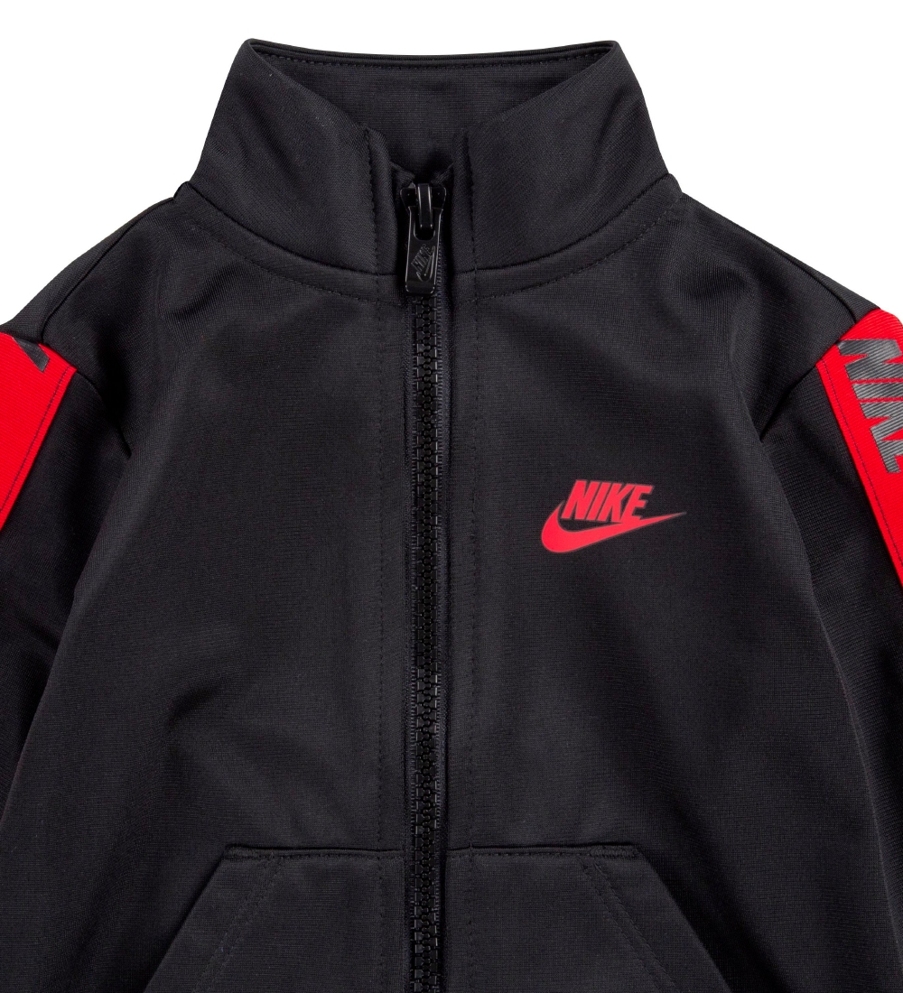 Nike Træningssæt - Cardigan/Bukser - Sort/Rød