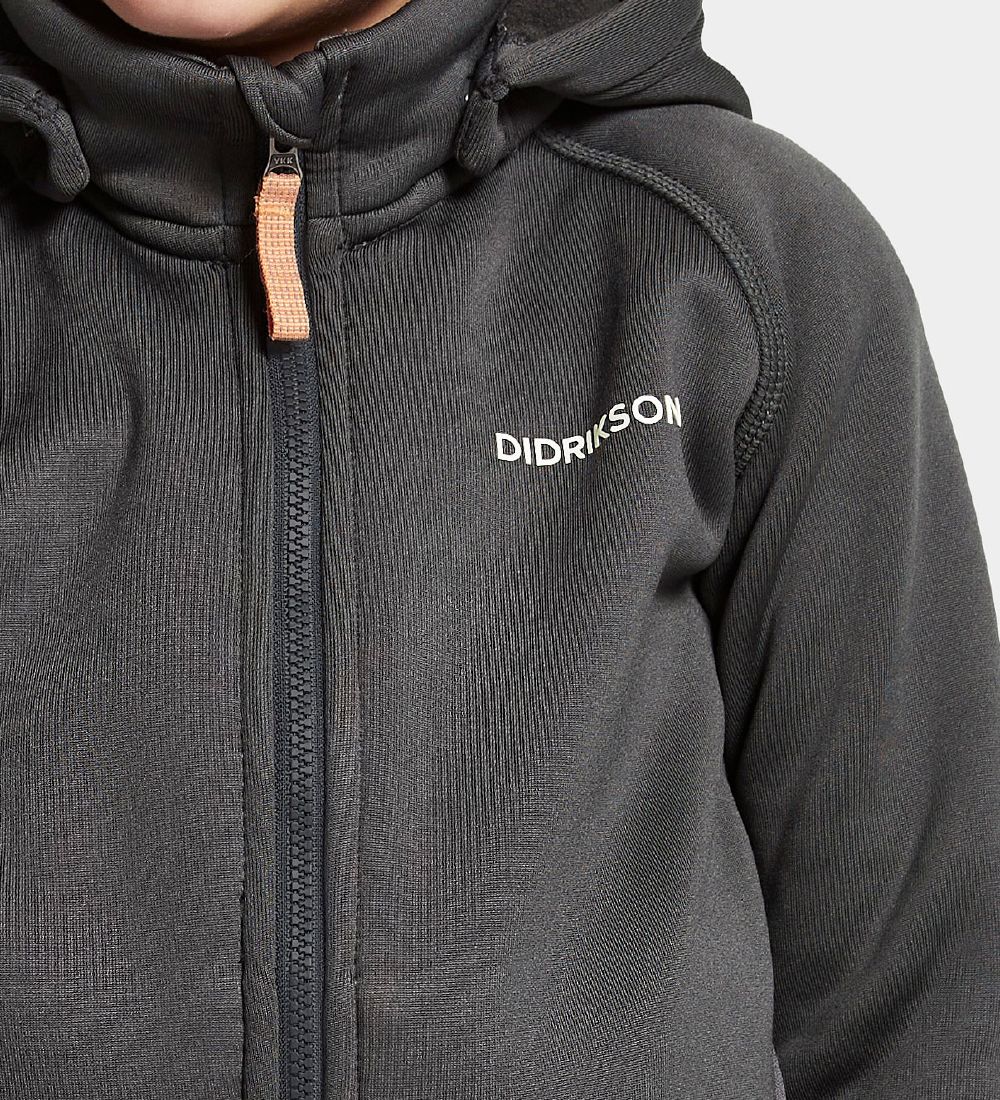 Didriksons Cardigan m. Fleece - Corin - Coal Black