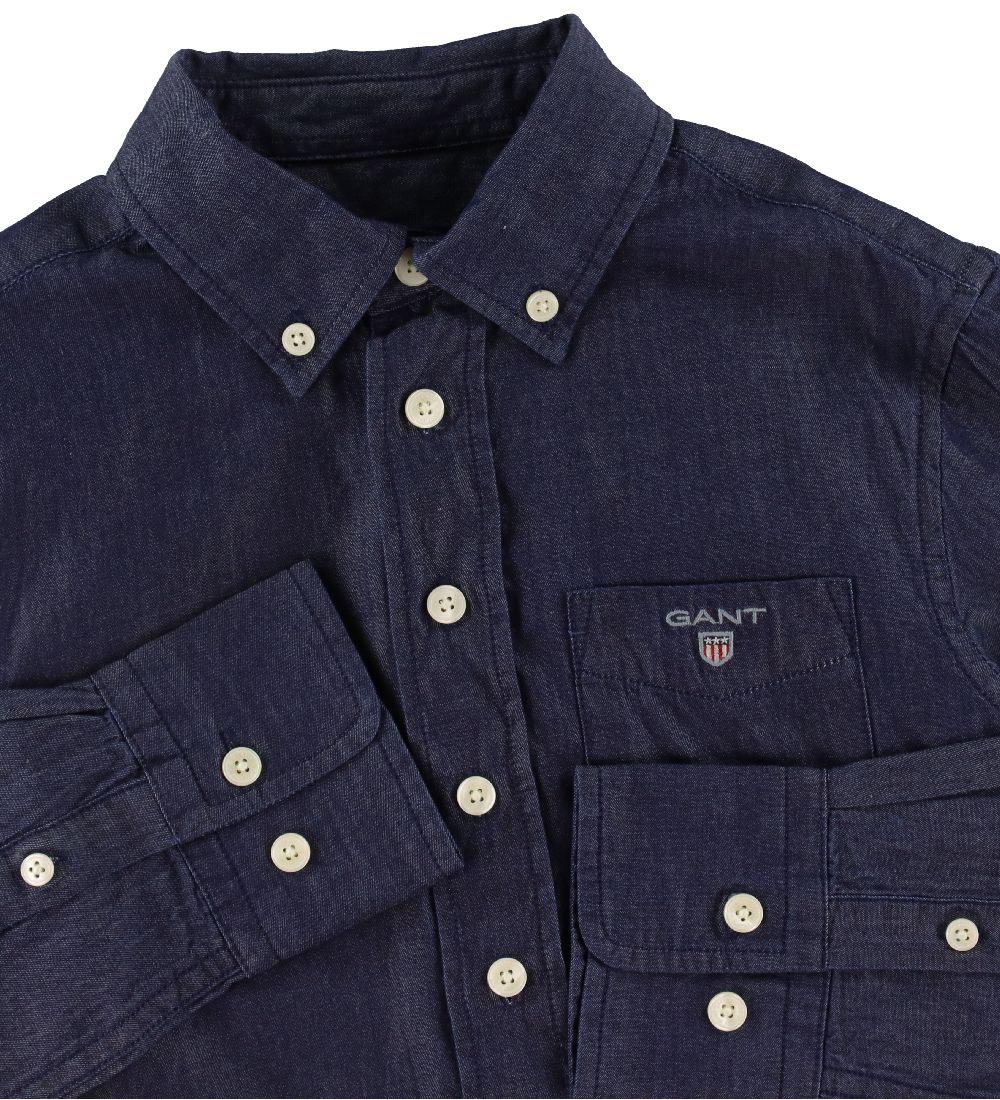 GANT Skjorte - Relaxed - Dark Indigo