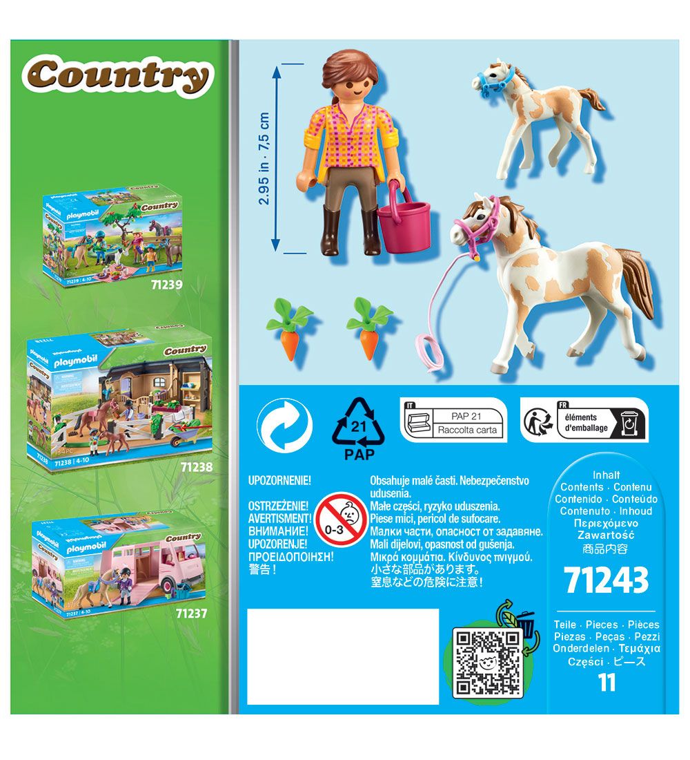 Playmobil Country - Hest Med Fl - 71243 - 11 Dele