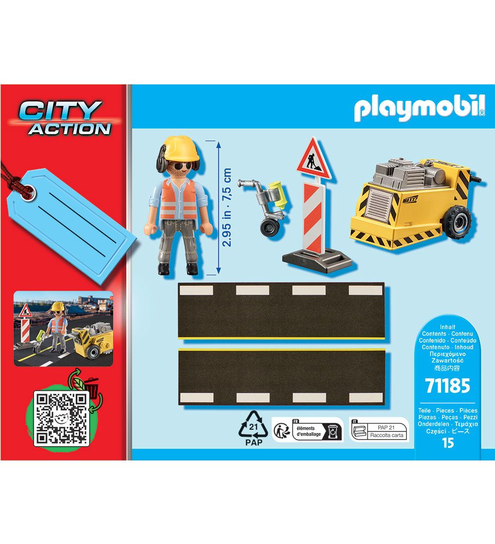 Playmobil City Action - Byggearbejder med kantfræser - 71185 - 1