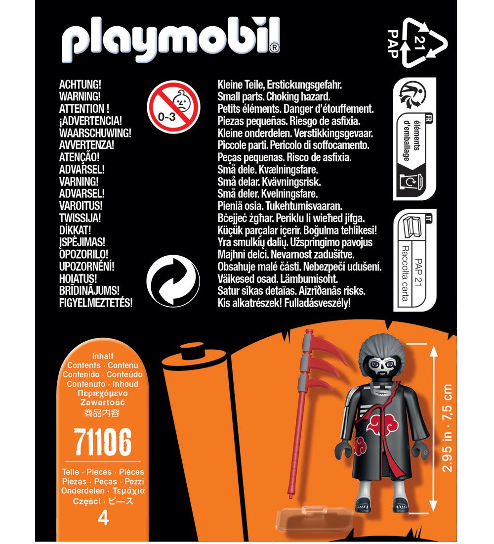 Playmobil Naruto - Hidan - 71106 - 4 Dele