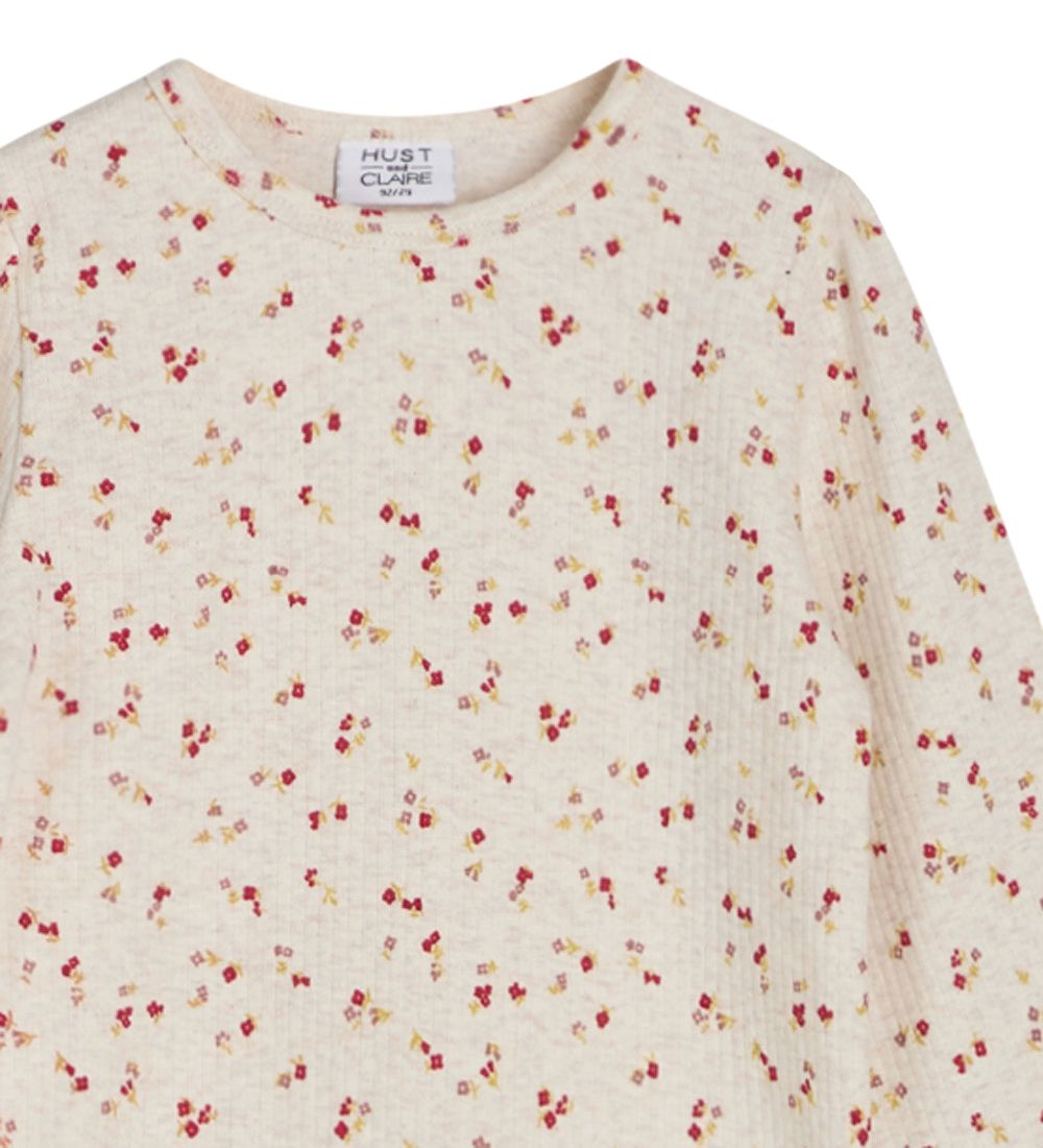 Hust and Claire Bluse - Rib - Amma - Whisper Melange m. Print