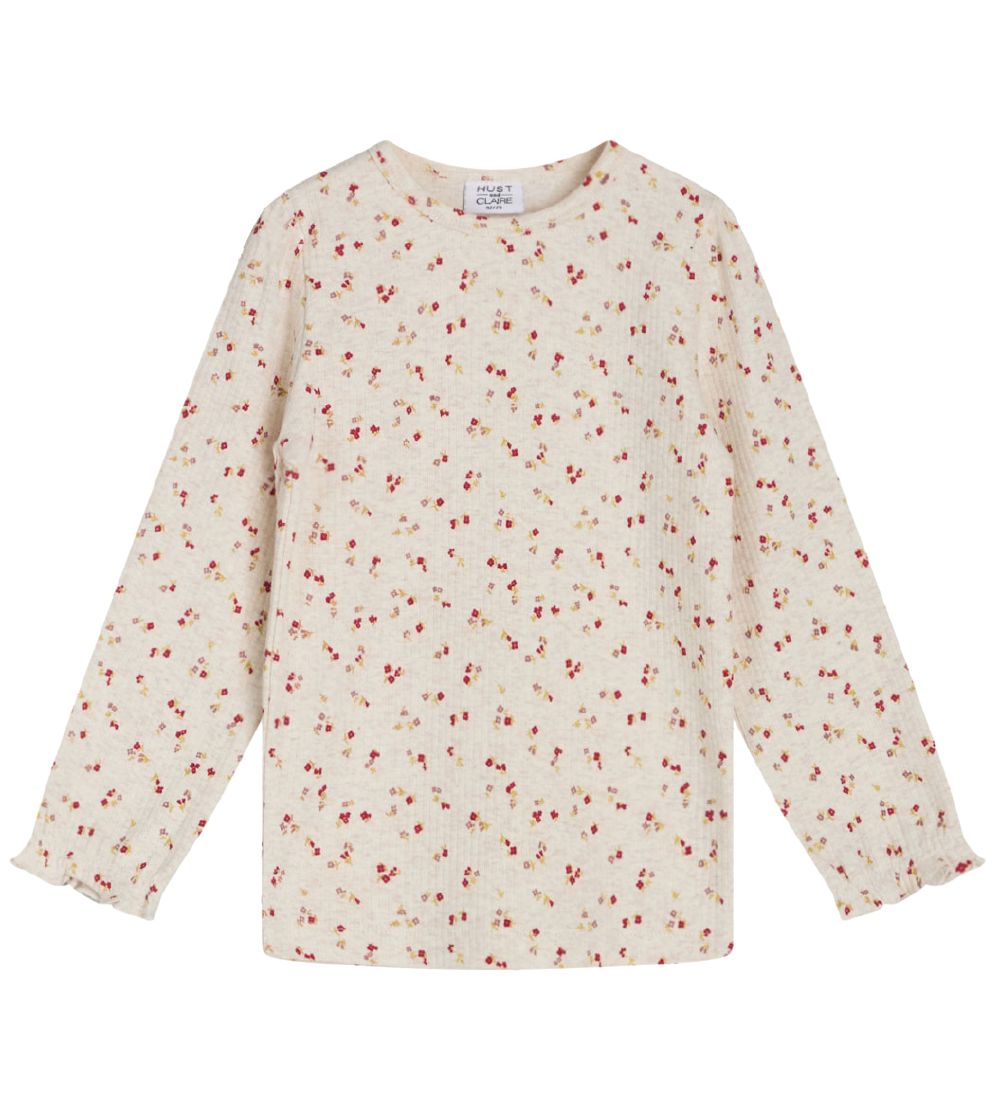 Hust and Claire Bluse - Rib - Amma - Whisper Melange m. Print