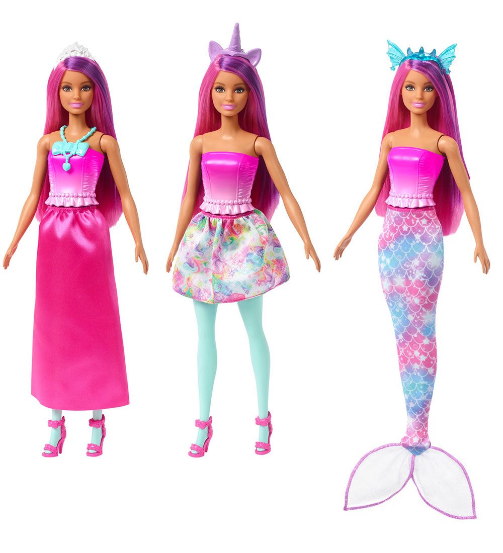 Barbie Dukkest - Dress Up Doll - Mermaid With Fantasy Pets