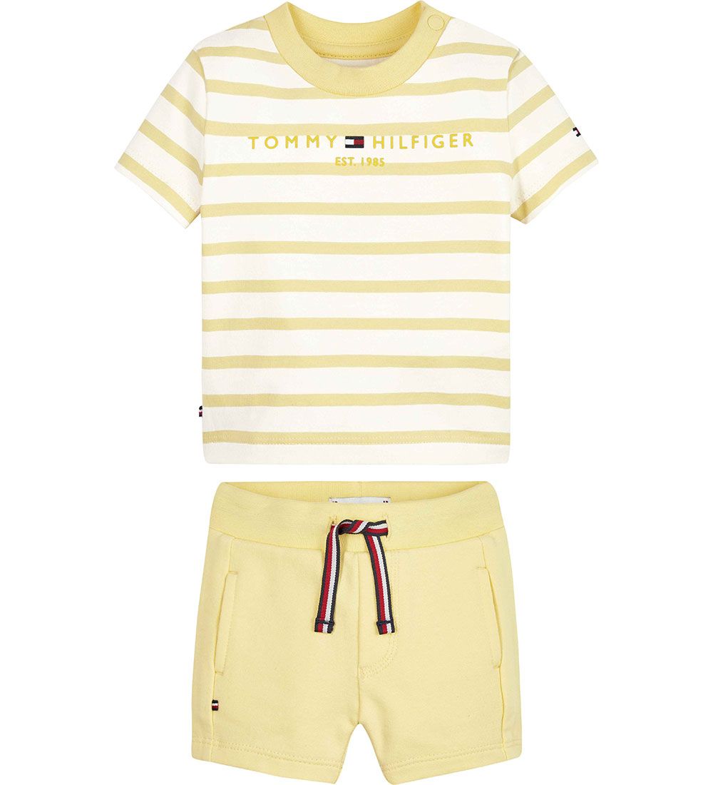 Tommy Hilfiger Sæt - T-shirt/Shorts - Essential Striped - Sunny